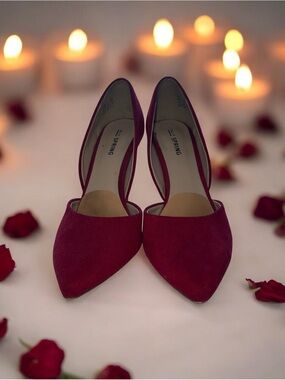 Call It Spring Women's Pointed D'Orsay Heels in dark cherry red